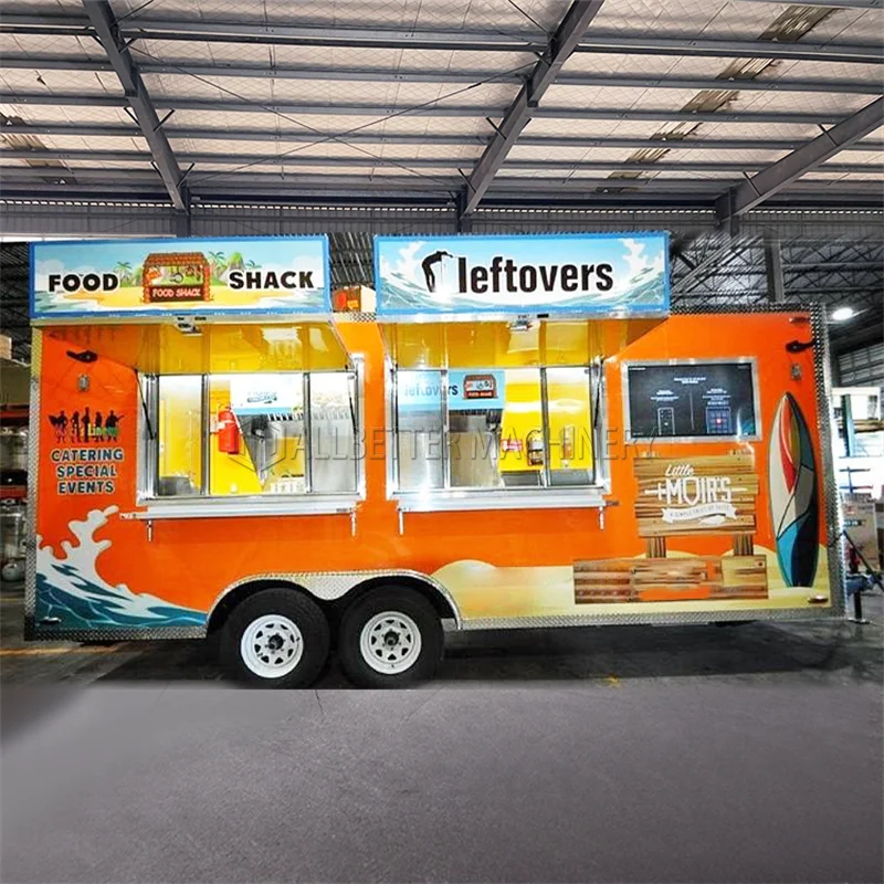 Allbetter Mobile Food Trailer Coffee Ice Cream Cart Hot Dog Red Wine Kiosks Van Truck with Cooking Equipment for Sale In USA