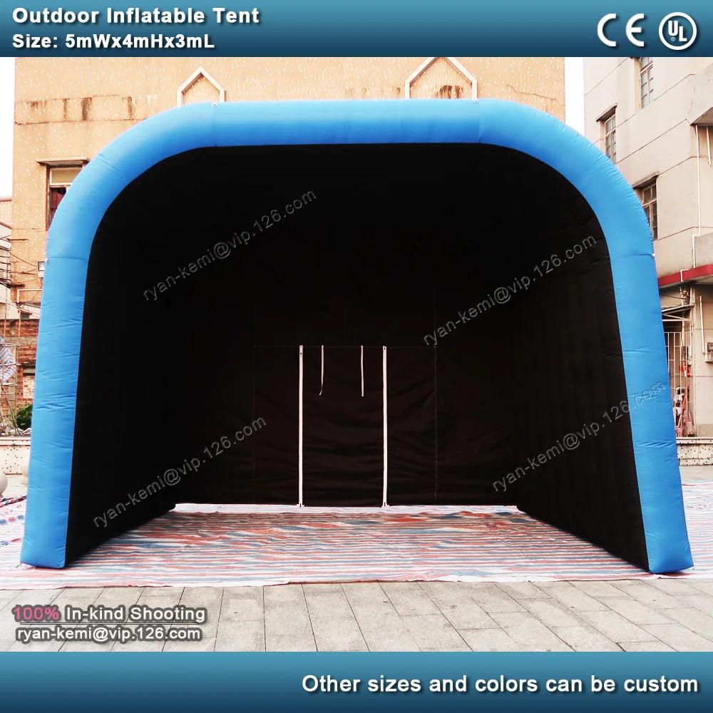 5mWx4mH blue black small outdoor inflatable stage cover tent party band performance marquee portable inflatable shelter canopy