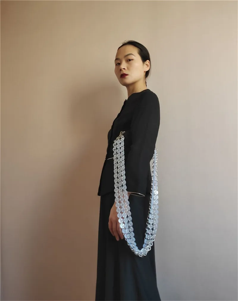 2020 fashion resin fastener bag chain for show button chainmail bag chain