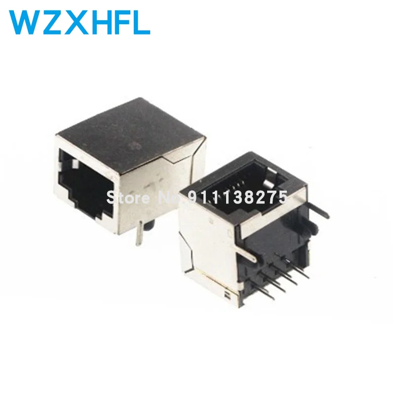 10Pcs RJ45 Socket 8 Pin Kabel Interface Afgeschermd Kristal Licht Koperen Shell Connector Vrouwelijke 8P8C