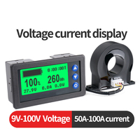 9V-100V Battery Voltage and current display 50A 100A Battery level display 12V 24V 36V 48V 60V Li ion LPF4 LCD