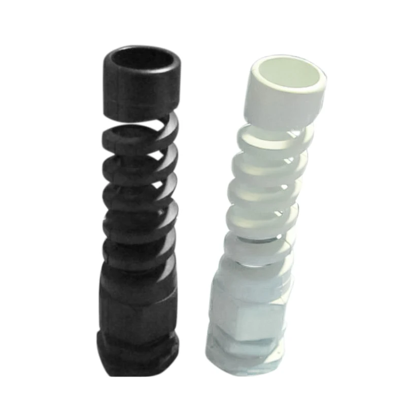 5 PCS cable glands bending resistant spiral nylon flexible pigtail strain relief connector white black IP68 PG7 PG9 PG11 PG13.5