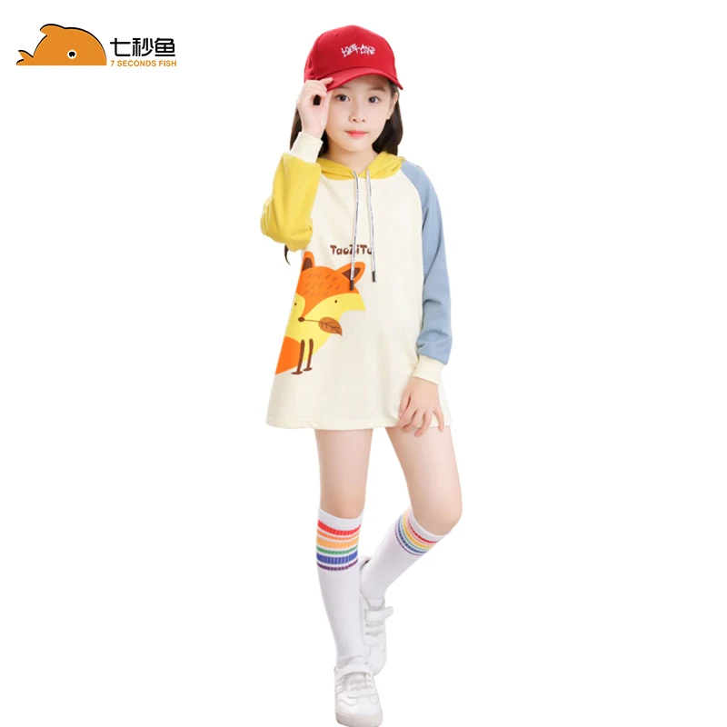 

Girls Long Sleeve Tops 2023 Spring Cartoon Print Toddler Baby Hoodies 2-8 Year Tee T-shirt Cotton Children Autumn Outfit