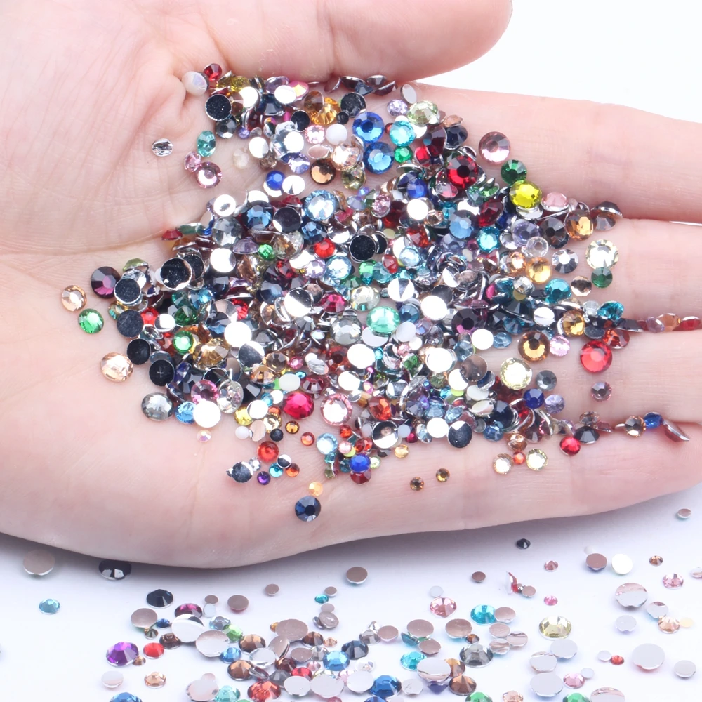 

Resin Rhinestones 50000pcs ss16 4mm Flatback Normal Colors Round Glue On Diamonds DIY Nails Art Supplies