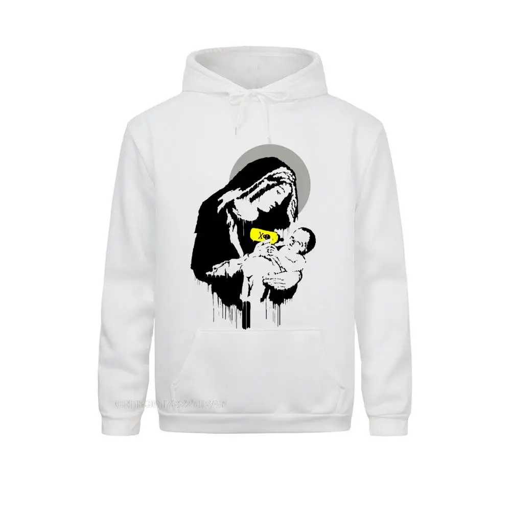 Men's Banksy Virgin Mary Sweater Toxic Mary Normal Hooded Pullover Christmas Streetwear Cotton Polyester Hoodie Over Size