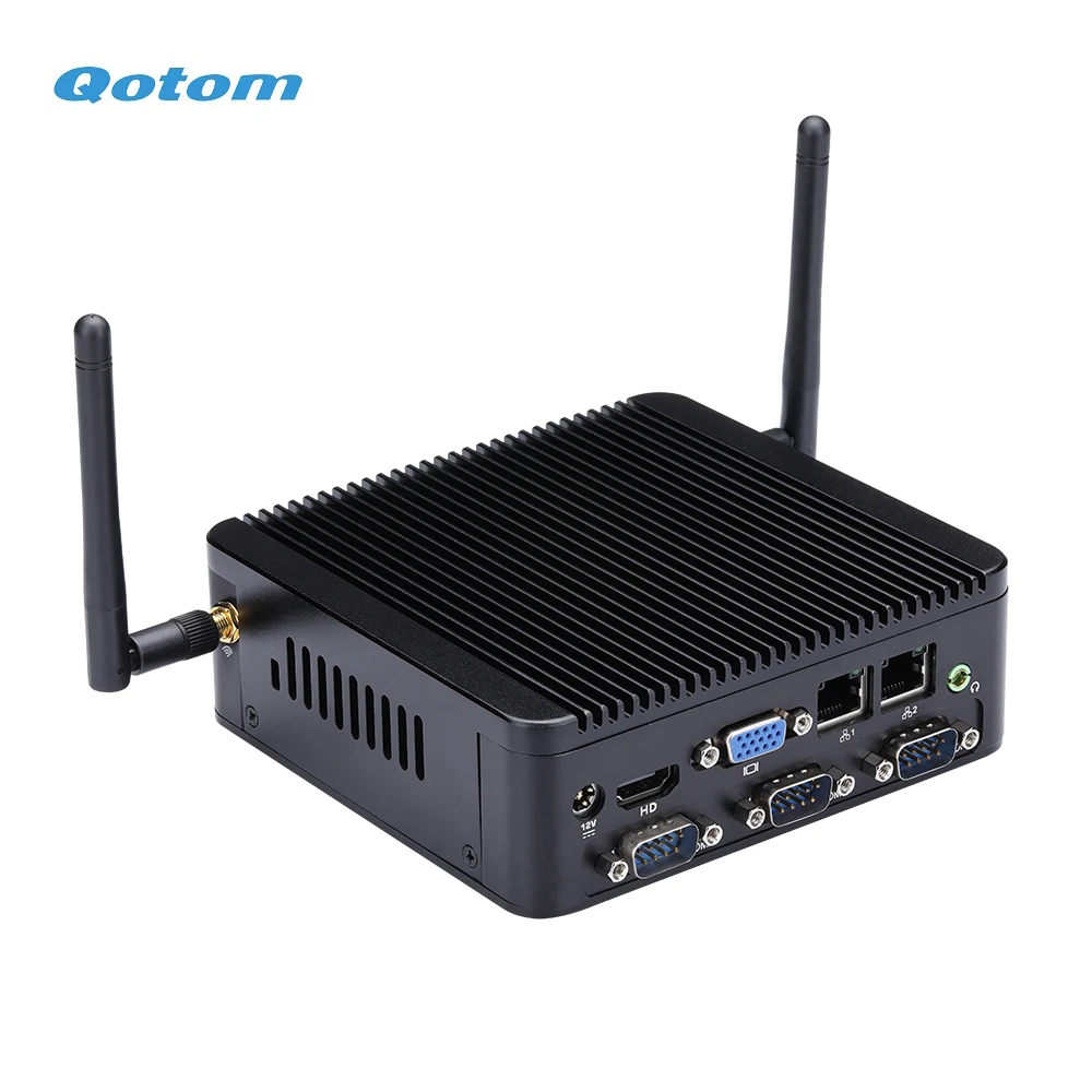 Imagem -04 - Qotom Fanless Cpu J1900 Mini pc Quad Core 2.42 Ghz Executando 24 X86 Mini pc Desktop Industrial