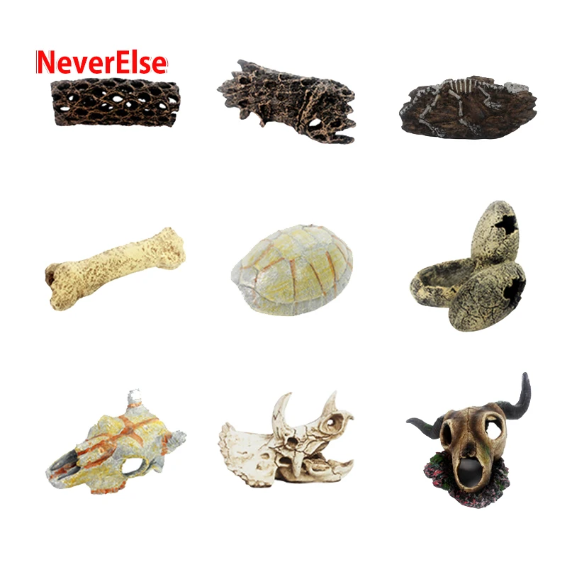 Aquarium Pet Decoration Creative Artificial bones shell cattle head trunk Hiding cave for Fish Tank Home Ornaments Accessories