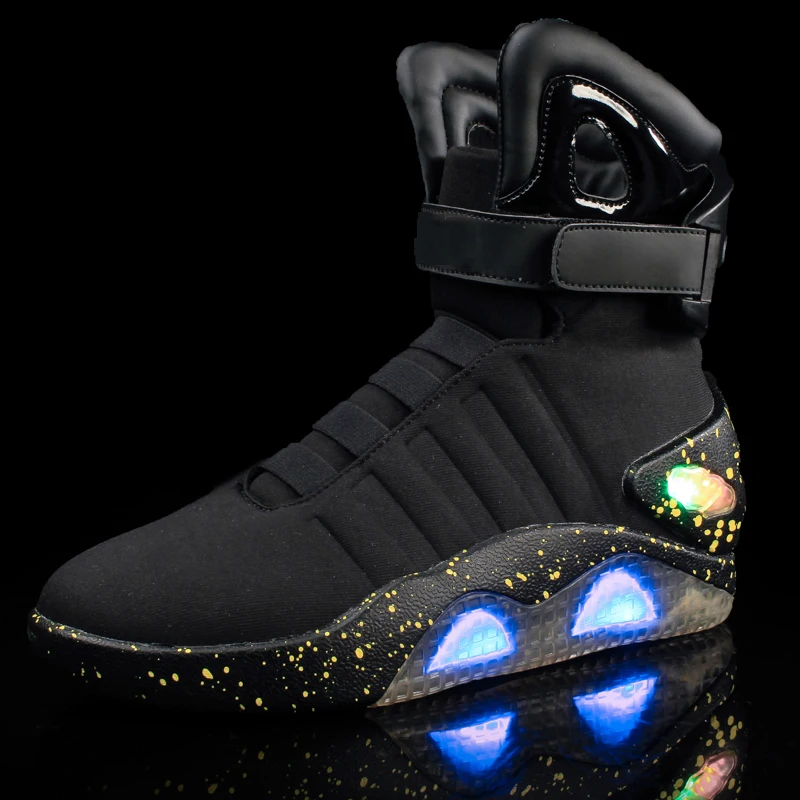 

Adults USB Charging Led Luminous Shoes For Men's Nice Light Up Casual Men Back To The Future Glowing Sneakers High Quality