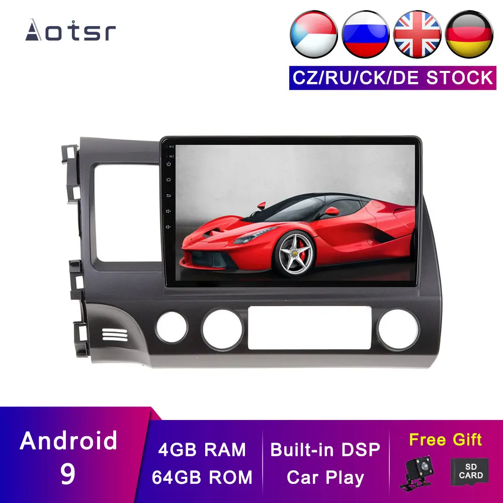 

AOTSR Android 13 Car Navigation For Honda Civic 2007 - 2011 Car GPS Tape Recorder Multimedia Player Dashboard Head Unit 4G + 64G