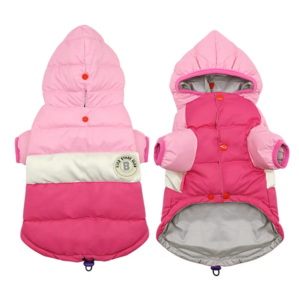 Waterproof Dog Winter Clothes for Small Medium Dogs Pet Jacket Hoodie Coat Pink Warm Dog Pet Clothes Chihuahua French Bulldog