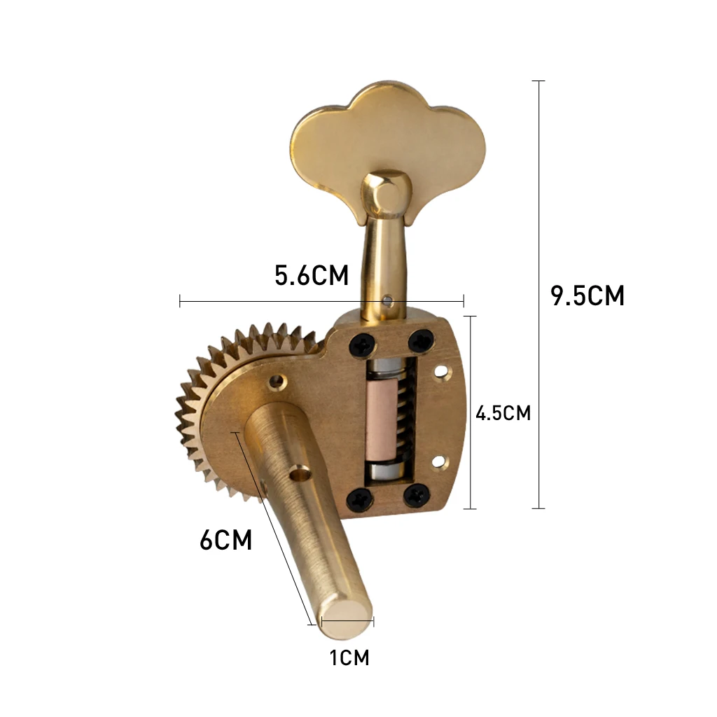 Professional Deluxe Level Upright Bass Single Machine Heads Brass & Steel German Style 3/4 4/4 Double Bass Machine Tuners