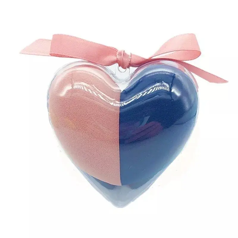 2pcs Water Drop Shape Makeup Sponge Heart-Shape Box Non-Latex Material Face Liquid Foundation Cream Make Up Cosmetic Powder Puff