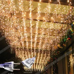 Christmas Decoration for Home Party W4X0.4-0.6M Wave Decorative LED Fairy Lights Indoor Holiday Lighting Ceiling Patio Decors