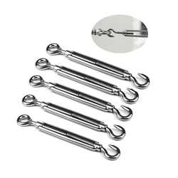5PCS M4/M6 Stainless Steel 304 Hook & Eye Turnbuckle Wire Rope Tension