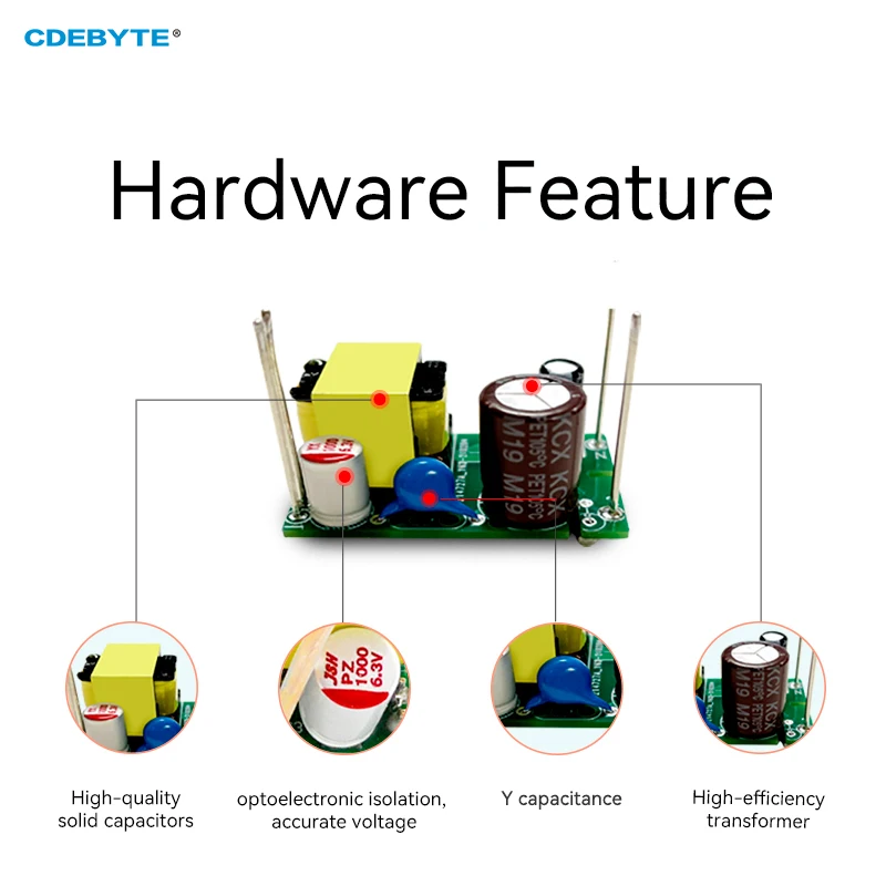 CDEBYTE AM11-12W05V Mini AC-DC Buck Power Supply Module 12W IoT Industrial Grade Design Low Power 5V AC80-250V DC5.0V/2A/5%