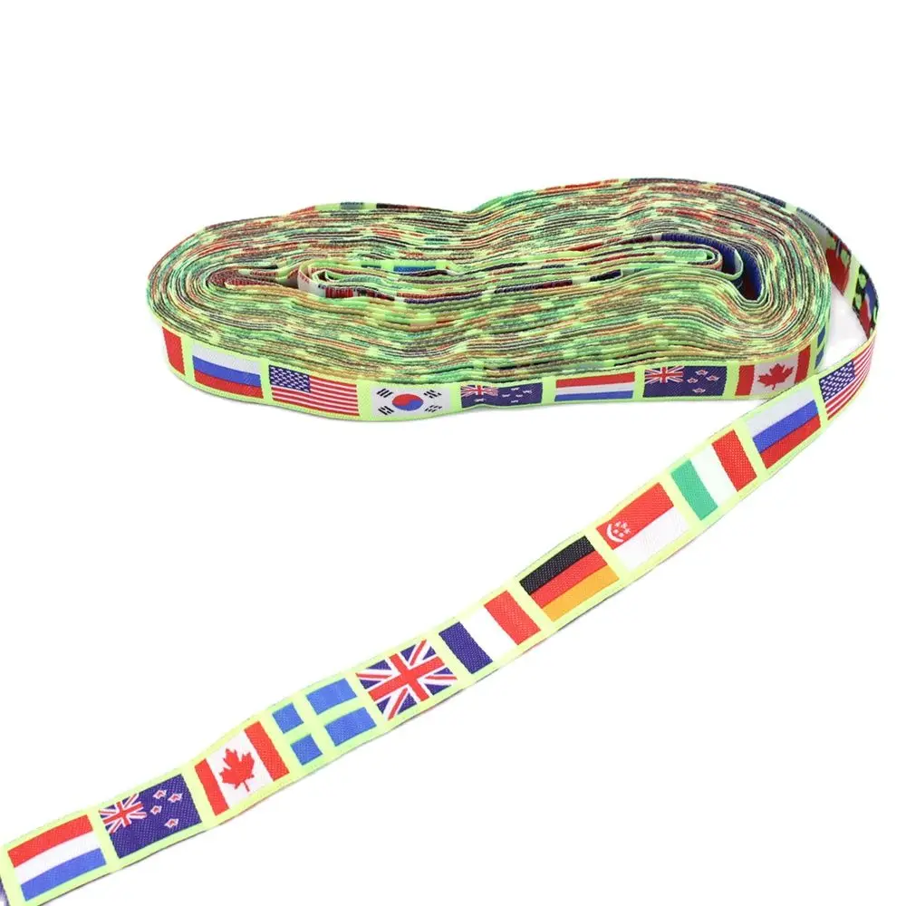CMCYILING Europe National Flag Jacquard Webbing Sewing Label Wedding Materials Sewing Tape Ribbons For Gift Baby Scrapbooking