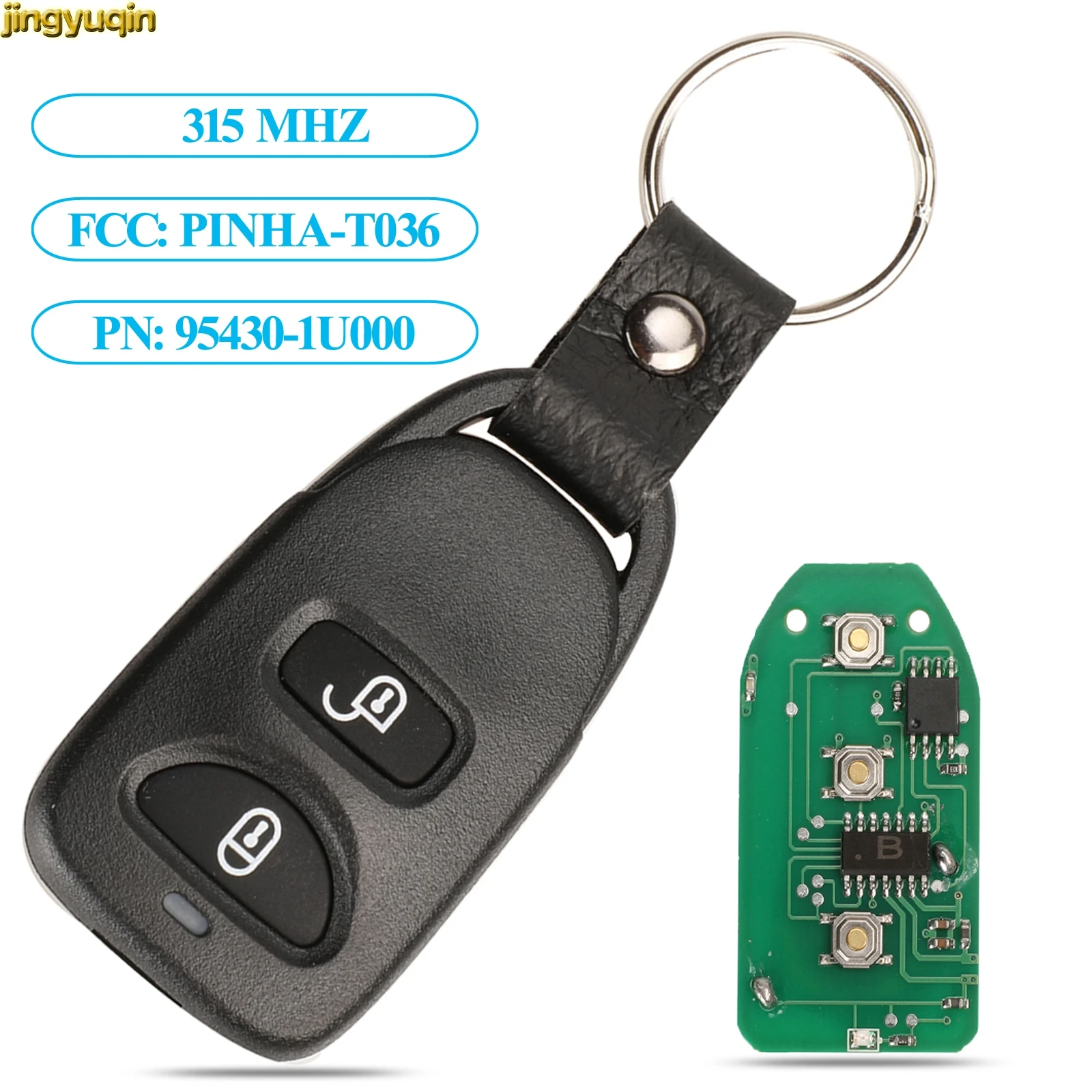 

Jingyuqin 2 + 1 Panic FSK 315MHZ Keyless Remote Car Key For HYUNDAI Tucson Santa Fe Elantra 2005 2006 2007 2008 2009 2010 2011