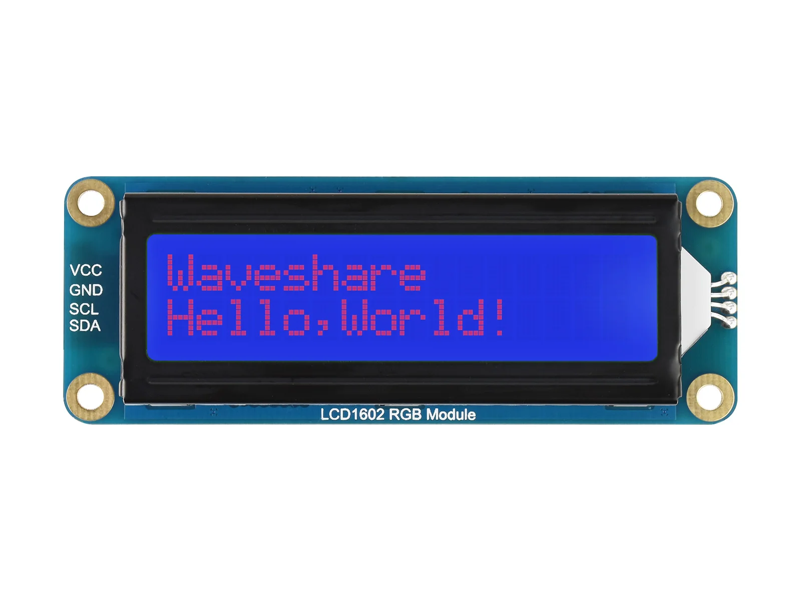 Waveshare LCD1602 RGB Module, 16x2Characters LCD, RGB Backlight, 3.3V/5V, I2C Bus, Adjustable RGB Backlight Color