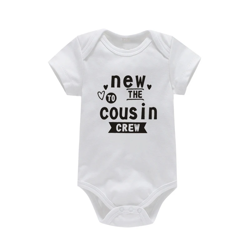 New To The Cousin Crew Baby Bodysuit Cotton Short Sleeve Baby Boy Girl Clothes White Body Baby Newborn Onesie Outfits Romper