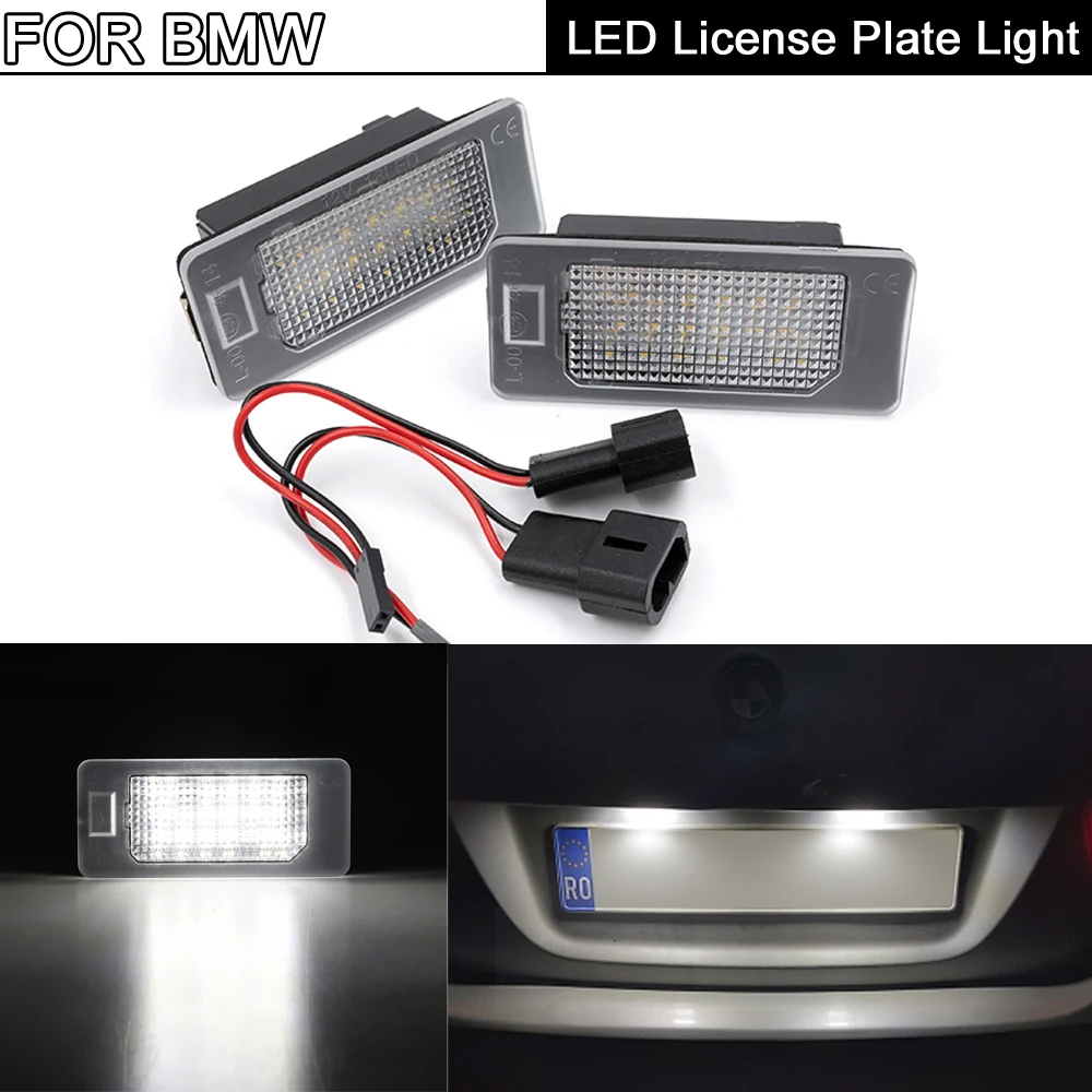 2Pcs  White LED License Plate Light Number Plate Lamp For BMW 1/2/3/4/5 Series E82 E88 F22 F45 E46 E90 F32 F36 X1 X3 X4 X5 X6