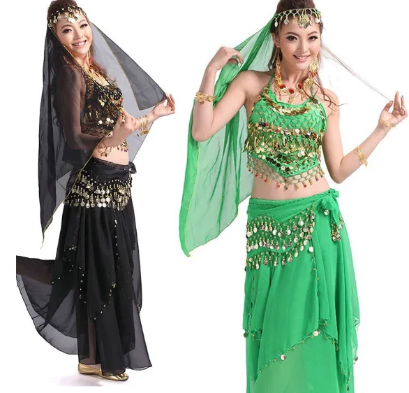 

4pcs/Set Belly Dancing Costume Sets Egyption Egypt Belly Dance Costume Bollywood Costume Indian Dress Bellydance Dress