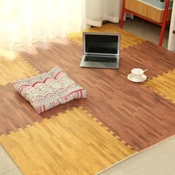 Foam Play Puzzle Mats Wood Grain Soft Non-slip DIY Toy Floor Carpets Reduce Noise J2Y