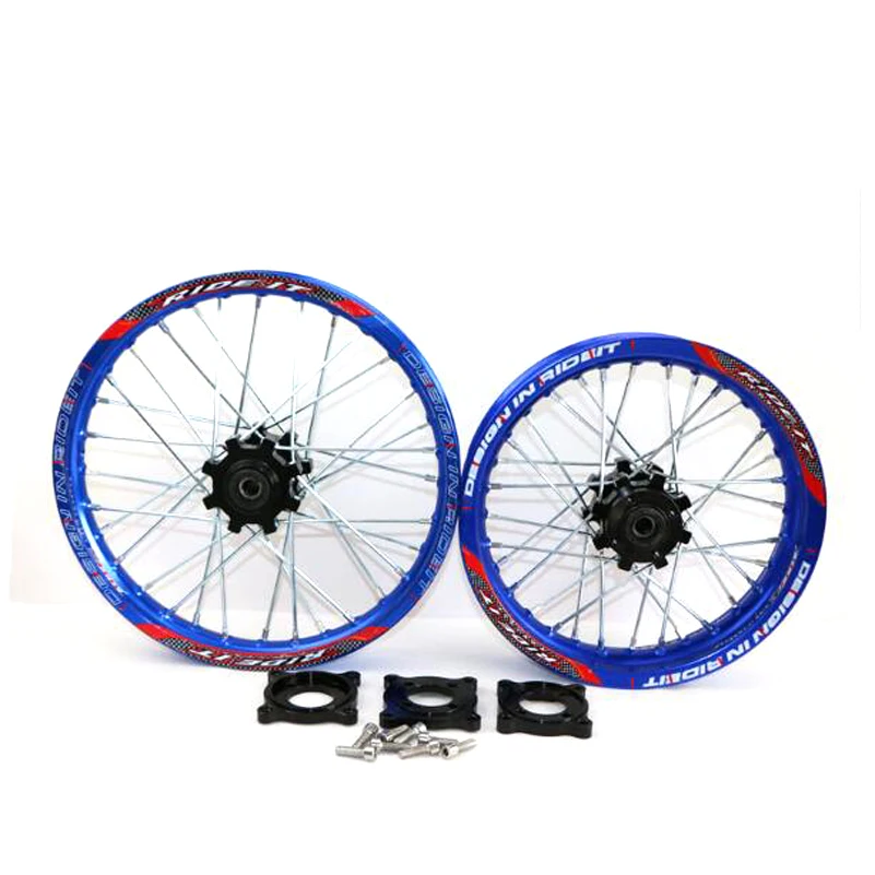 15mm Front 1.40-14 Rear 1.85-12 inch Alloy Wheel Rim with CNC Hub For KAYO HR-160cc TY150CC Dirt Pit bike 12/14 inch wheel