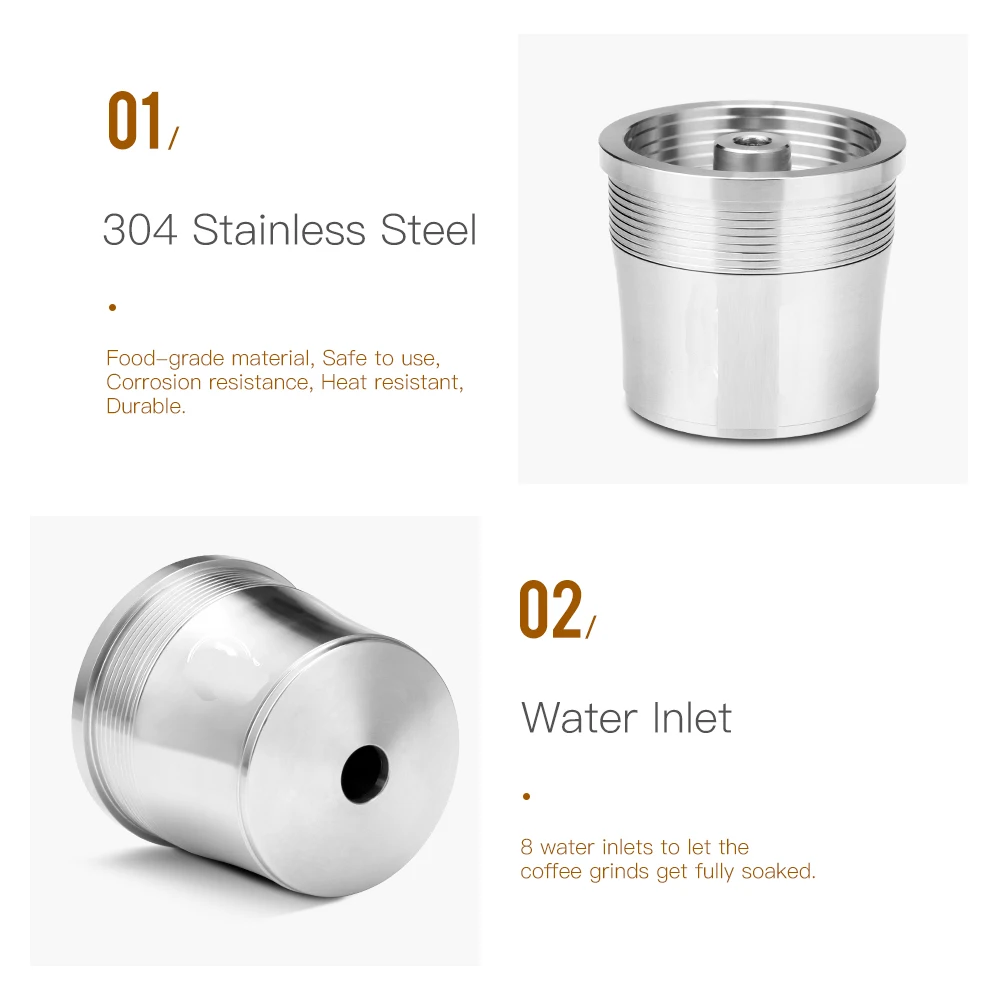 Stainless Steel Reusable Coffee Capsules RECAFIMIL Refillable Filter Cup Pods For ILLY Y3.2 Mahine