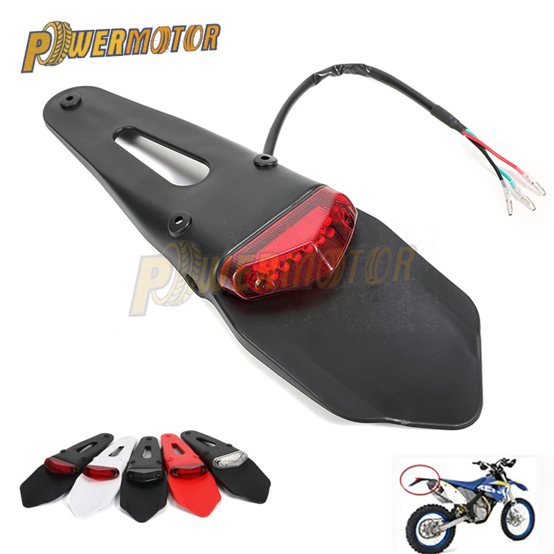 Universal Motorcycle Rear Fender Taillight Brake Lamp LED for Suzuki Husqvarna TE250 TE300 RMZ250 RMZ450 DRZ40 Motocross Parts