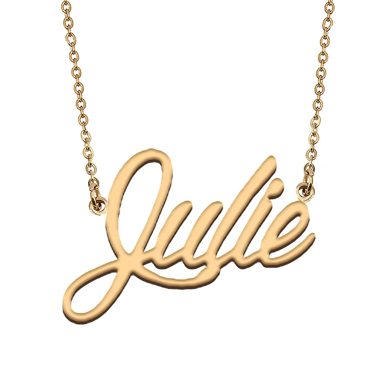 

Ожерелье Julie с именем под заказ, искусственное колье, персонализированные ювелирные изделия, подарок для женщин, девушек, подруг, рождественский подарок