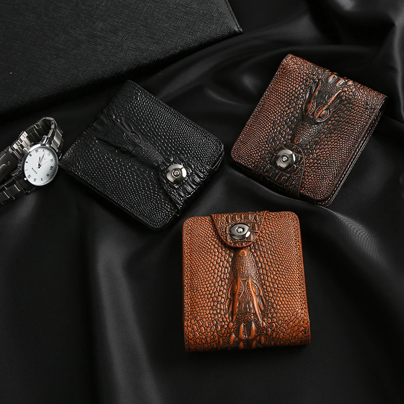 2021 Vintage Men Leather Luxury Wallet Short Slim Male Purses Money Clip Credit Card Dollar Cow Leather Wallet Mens Card Purse