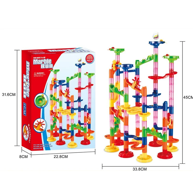 DIY Track Pipe Building klocki dla dzieci Ball Circuit marmur Race Run Maze Balls zabawki edukacyjne prezenty bloki zabawki dla dzieci #20