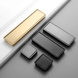 AOBT Hidden Door Handle Black Gold Embedded Handle Zinc Alloy Door Invisible Cabinet Handle Pulls Knob Furniture Hardware 6020