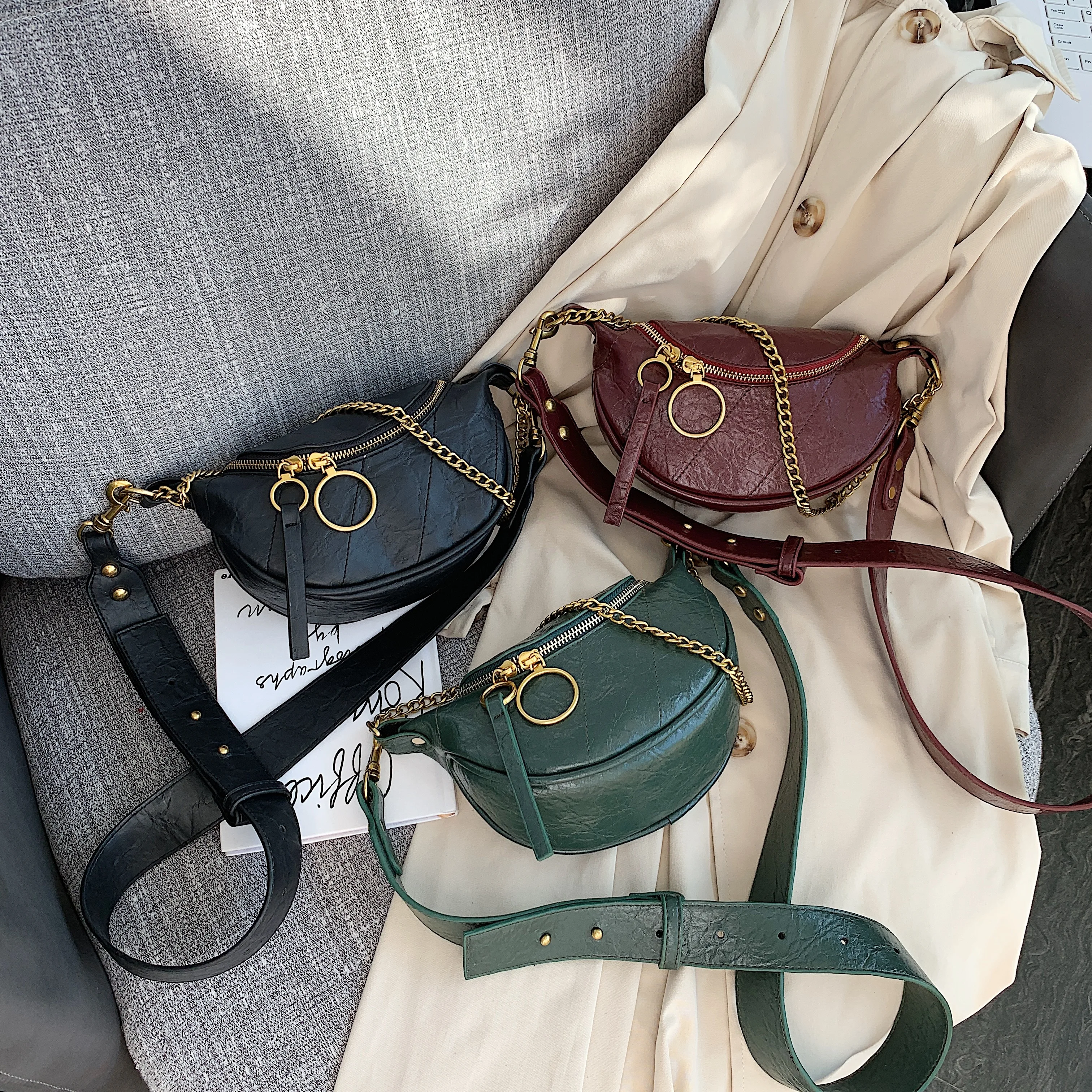 Fashion Quality PU Leather Crossbody Bags For Women Chain Small Shoulder Messenger Bag Lady Travel Handbags and Purses