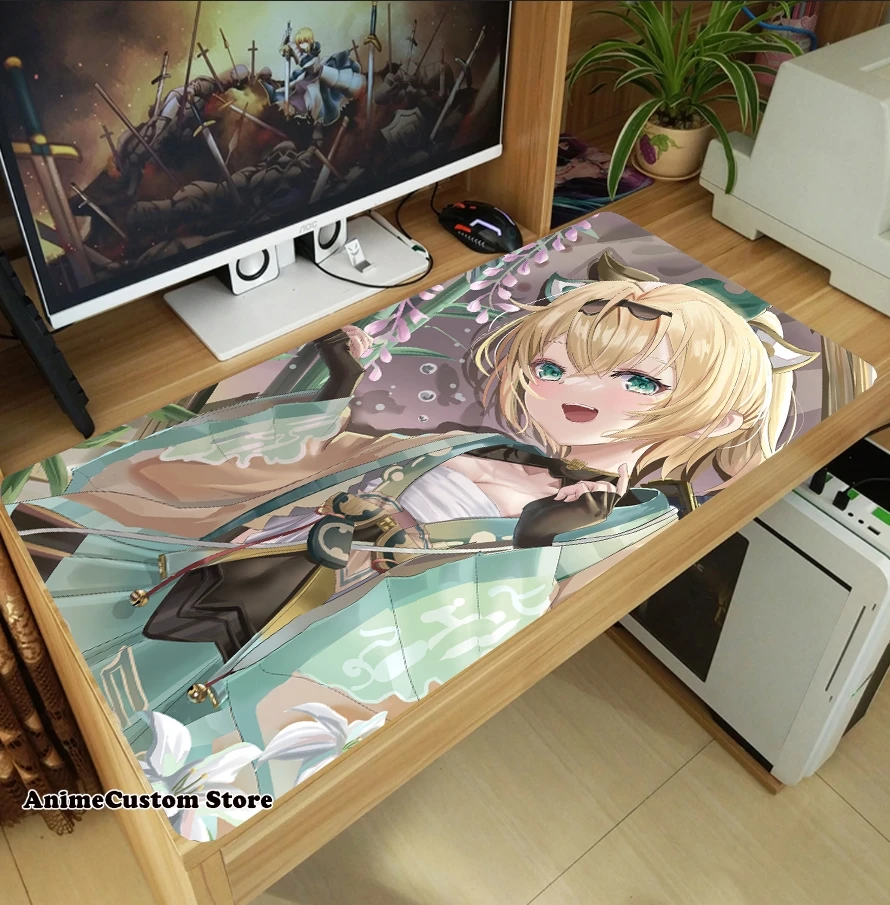 Game Hololive VTuber Kazama Iroha Large Thicken Mouse Pad Laptop Mice Mat Tabletop Keyboard Mat Anti-Slip Playmat Cosplay Gift