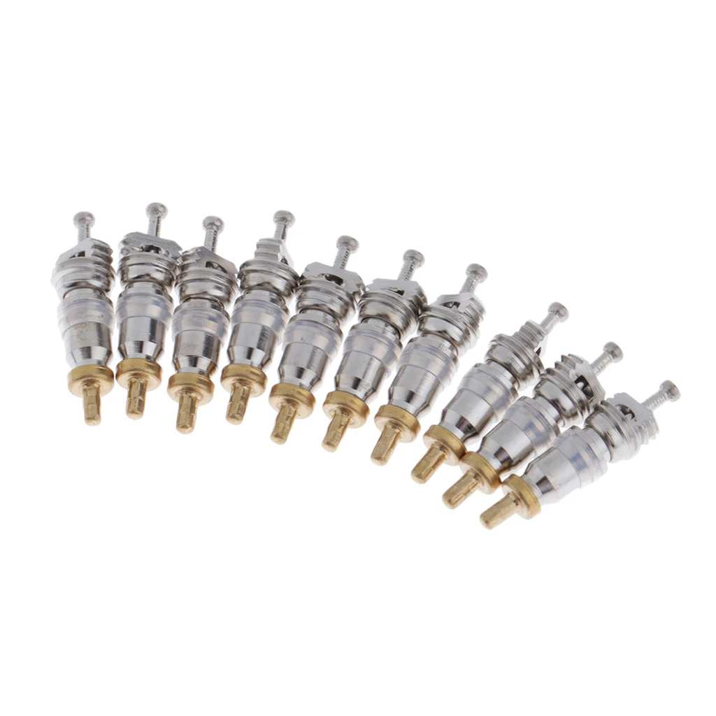 10Pcs R410 Brass Spare Valve Cores Inside Container for   & Refrigeration