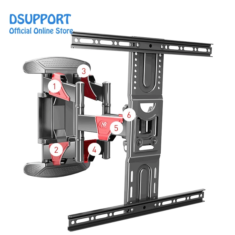 NB P5 TV wall mount full motion heavy duty 40-70 inch LCD LED TV Wall Mount Bracket 6 Swing Arms Rack