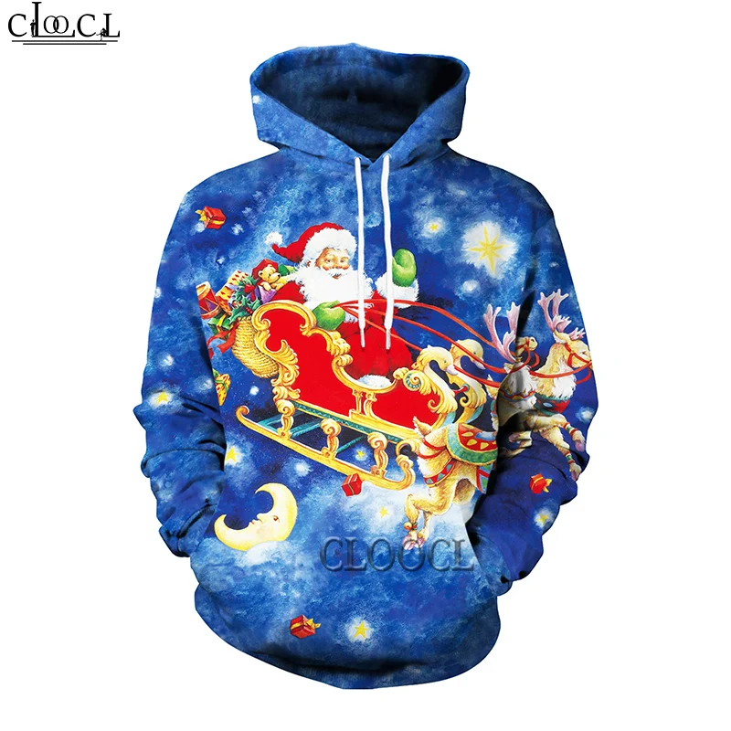 HX Newest Santa Claus Merry Christmas Hoodies Men Women Harajuku Sweatshirts 3D Print Fashion Streetwear Coat Drop Shipping