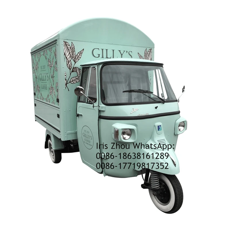 USA Popular Adult Electric Tricycle Classic Food Truck Trailer Mobile Kitchen Vehicle Ice Cream Car Hot Dog Food Cart for Sale