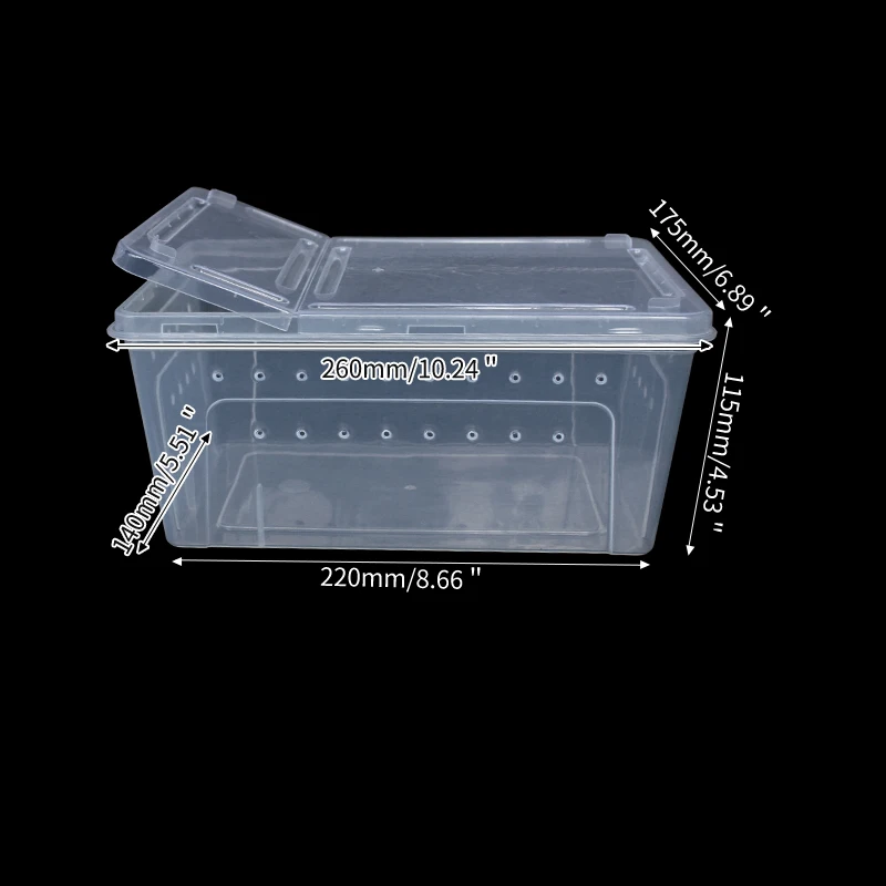 Reptile transparent plastic box breeding habitat lizard snake amphibious frog spider box