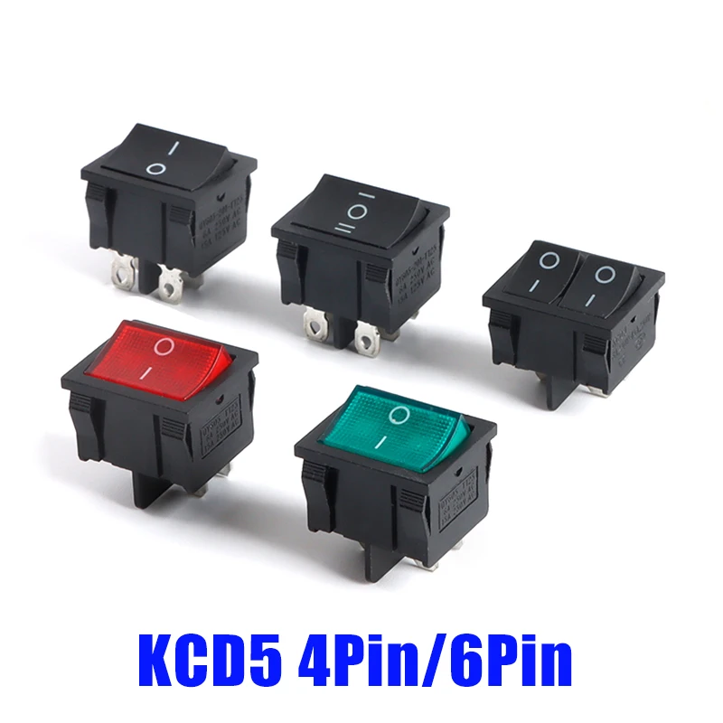 KCD2-501 ON/OFF 4-foot Rocker Switch 6A/15A 250V Power Switch 21*24 Mm KCD5 Switches