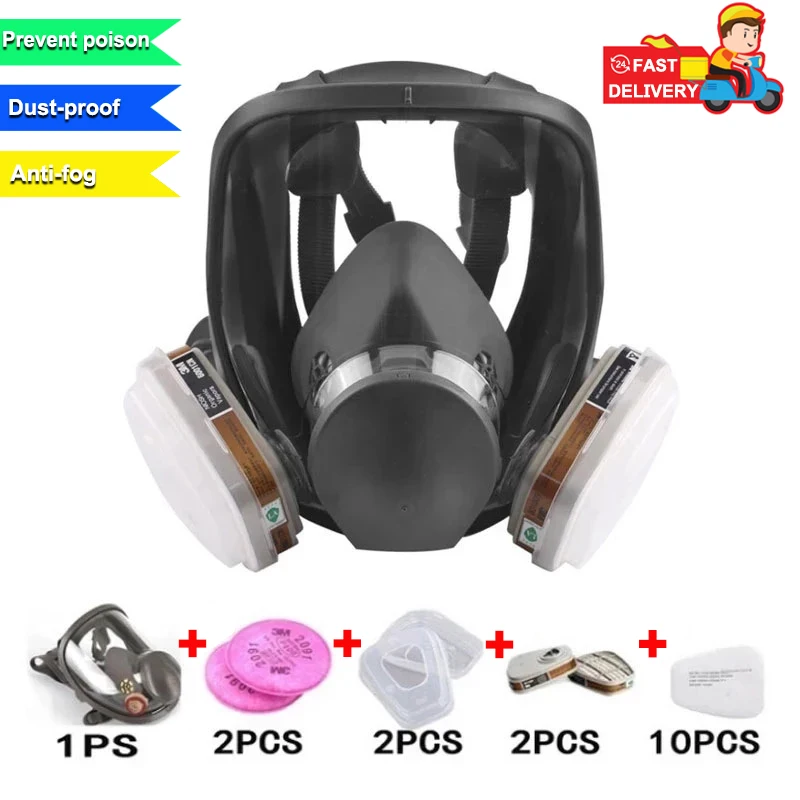 6800 Full Face Mask Gas Mask Industrial Spray Paint Chemical Agriculture Formaldehyde Organic Acid Gas Polishing Gas Mask