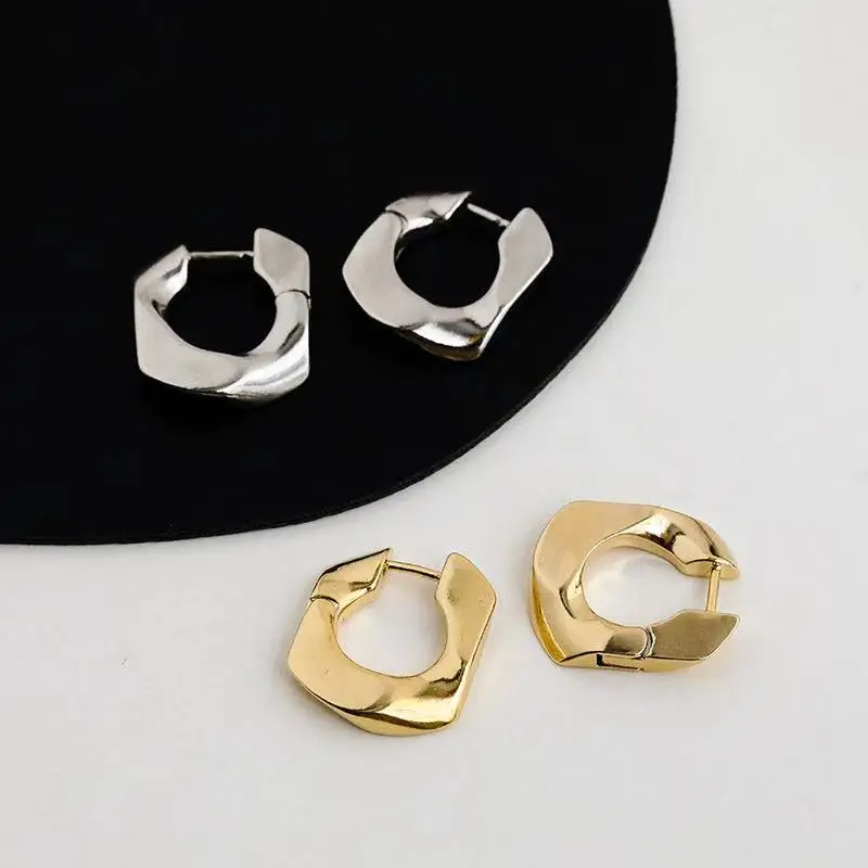 Irregular Metal Earrings  European American Style  Fashion Personality Restore Ancient Ways Small Earrings Women Jewelry Gifts