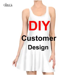 DIY Customer Design Slim Dress For Ladies Girls One-piece Casual Photo/Star/Animal/Anime 3D Printed Women Sexy Pleated Dresses