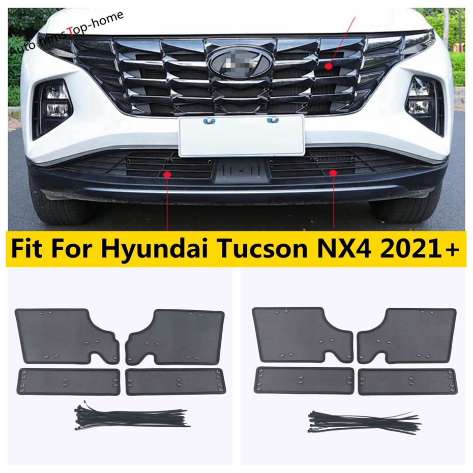 Insect Screening Mesh Front Grille Insert Net Cover Protective Exterior Car Accessories Fit For Hyundai Tucson NX4 2021 - 2023