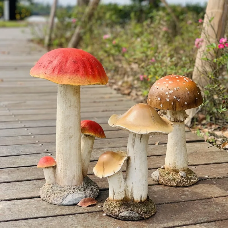 

Pastoral Simulation Resin Mushroom Adornments Courtyard Landscape Villa Furnishings Crafts Garden Outdoor Accessories Ornaments