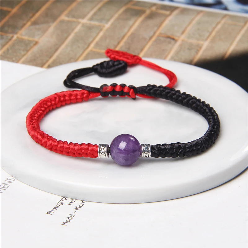 Tibetischen Buddhistischen Rot Schwarz Seil Gewebt Armband Männer Rot Gewinde Charme Paar Freundschaft Armbänder für Frauen Mädchen Schmuck Buddha