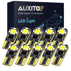 AUXITO 10Pcs W5W T10 LED Canbus Mini 194 168 LED Error Free Car Interior Light Reading Map Dome Side Maker Light 12V 6000K White