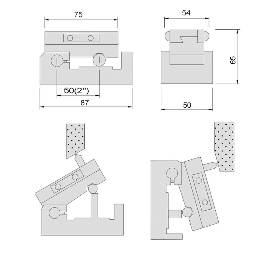 Precision Angle Sine Dresser AP50 Dressing Fixture 0-60 Degrees For Grinding Wheel CNC Grinding Machine