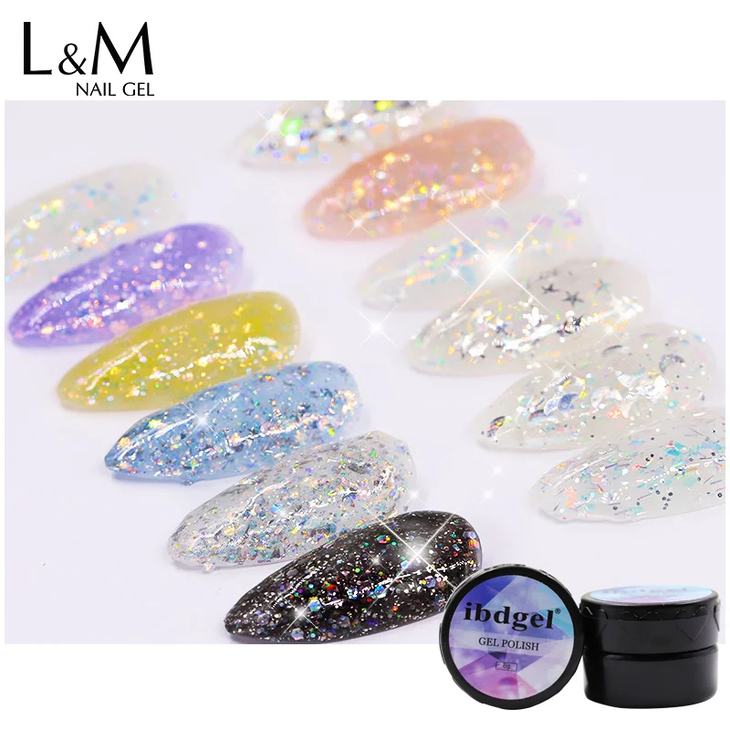 

12 Colours Nail Art Gel Painting ibdgel Soak Off via UV LED Lamp Gel Polish Glitter DIY Varnish for Manicure Pigment Decoration